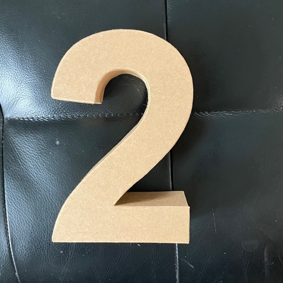 Kraft cardboard Decorative Number 2 - Picture 1 of 12